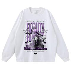 Streetwear-Style Print Long Sleeve Tee