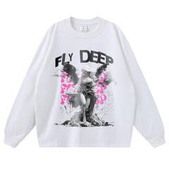 Streetwear-Style Print Long Sleeve Tee