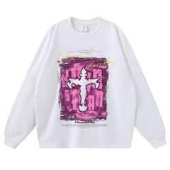 Streetwear-Style Print Long Sleeve Tee