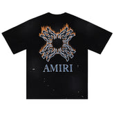 Flame Letter Pattern T-shirt