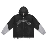 Embroidered Zipper Hoodie #R6097