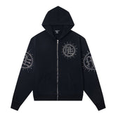 Rhinestone-Emblazoned Logo Hoodie