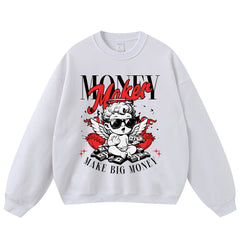 Streetwear-Style Print Crewneck Sweatshirts