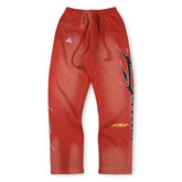 Gradient Flame Logo Sports Red Pants