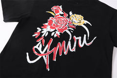 Floral Letter Pattern T-shirt