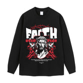 Streetwear-Style Print Long Sleeve Tee