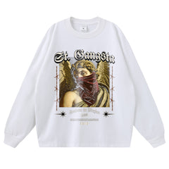 Streetwear-Style Print Long Sleeve Tee