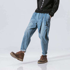 Oleno Harem Denim Pants Blue