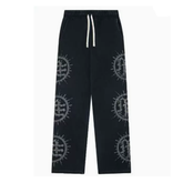 Rhinestone-Emblazoned Logo Pants