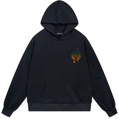 Letter Cross Pattern Hoodie #B52