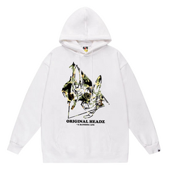 Ape Head Letter Pattern Print Hoodie
