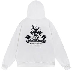 Letter Cross Pattern Hoodie #B50