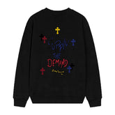 Letter Cross Pattern Sweatshirt #D35