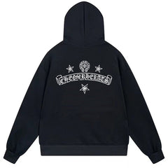 Letter Cross Pattern Hoodie #B10