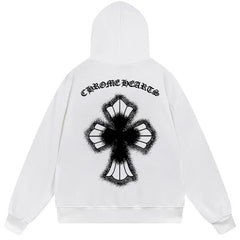 Letter Cross Pattern Hoodie #W10