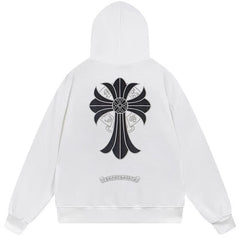 Letter Cross Pattern Hoodie #W01