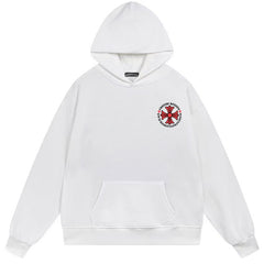 Letter Cross Pattern Hoodie #B21