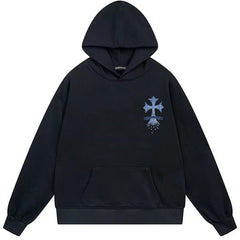 Letter Cross Pattern Hoodie #W07