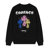 Letter Cross Pattern Sweatshirt #D25