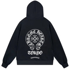 Letter Cross Pattern Hoodie #W35