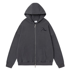 Logo Embroidery Zip Hoodies