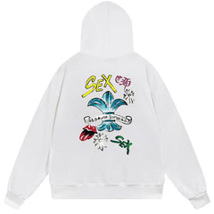Letter Cross Pattern Hoodie #B39