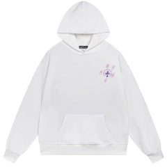 Letter Cross Pattern Hoodie #B02