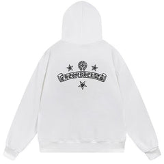 Letter Cross Pattern Hoodie #B10