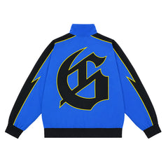 Letter Embroidered Zipper Jacket #6071