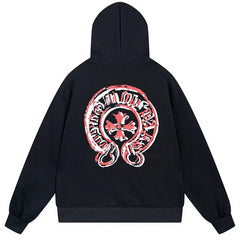Letter Cross Pattern Hoodie #W03