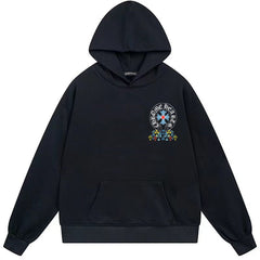 Letter Cross Pattern Hoodie #W13
