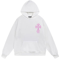 Letter Cross Pattern Hoodie #W20