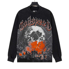 Rhinestone Letter Graphic Long Sleeve T-Shirt #G61101