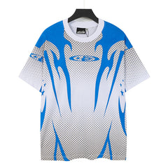 'Blue Halftone Flame' Graphic Tee