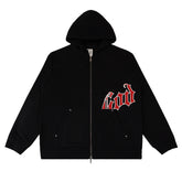 Simple Letters Zip Hoodies