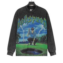 Letter Graphic Long Sleeve T-Shirt #G62103