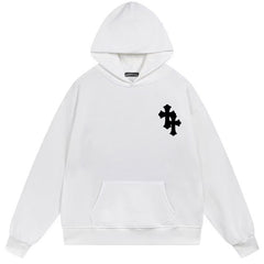 Letter Cross Pattern Hoodie #W12