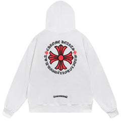 Letter Cross Pattern Hoodie #B21