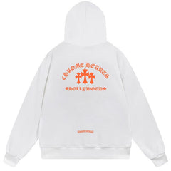 Letter Cross Pattern Hoodie #B11