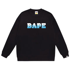 Flame Letter Print Crew Neck Sweatshirt
