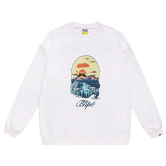 Ape Head Pattern Letter Print Sweatshirt