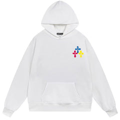 Letter Cross Pattern Hoodie #B05