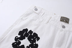 Cotton Wreath Jean Short White