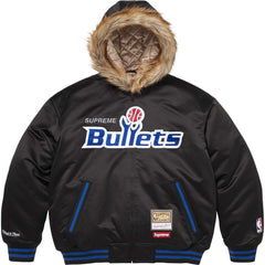 Teams Hooded Satin Varsity Jacket