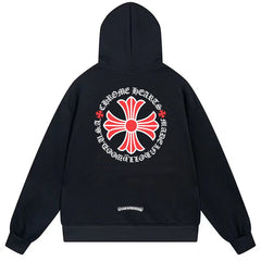 Letter Cross Pattern Hoodie #B21