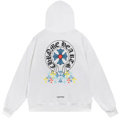 Letter Cross Pattern Hoodie #W13