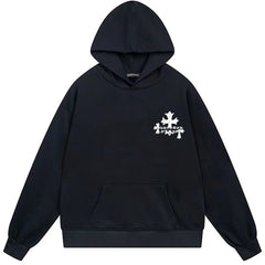 Letter Cross Pattern Hoodie #W09