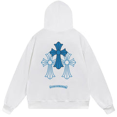 Letter Cross Pattern Hoodie #W17