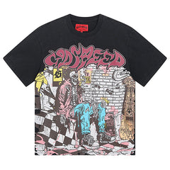 Skeletons Pattern Printed T-Shirts #1036