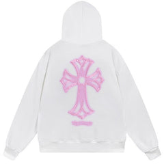 Letter Cross Pattern Hoodie #W20
